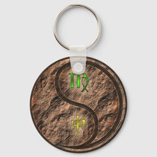 Virgo & Earth Monkey Key Ring (Front)