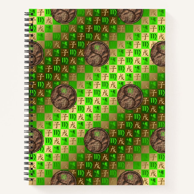 Virgo & Earth Rat Spiral Notebook (Front)