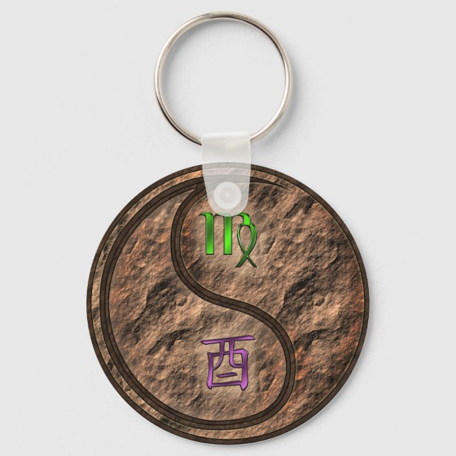 Virgo & Earth Rooster Key Ring (Front)