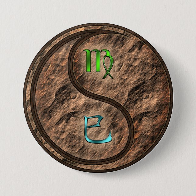 Virgo & Earth Snake 7.5 Cm Round Badge (Front)
