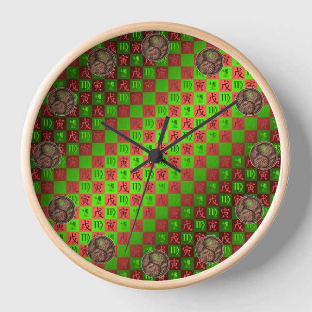 Virgo & Earth Tiger Clock (Front)