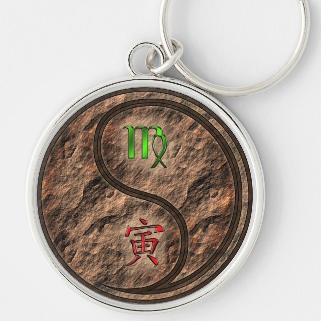Virgo & Earth Tiger Key Ring (Front)