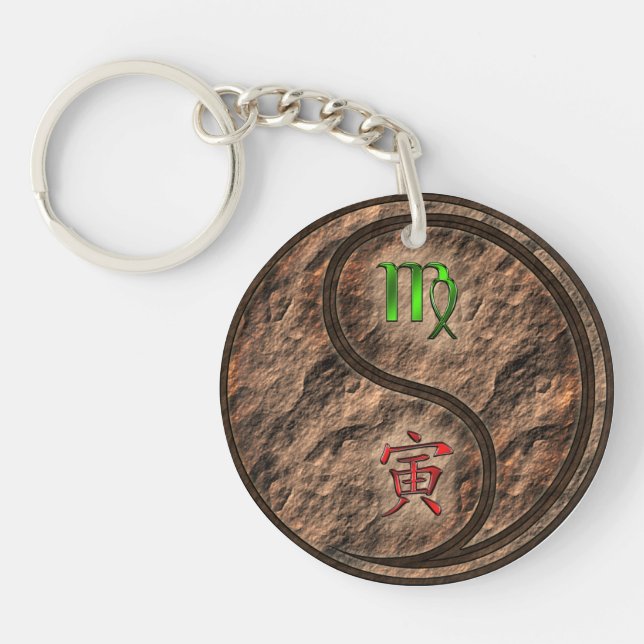 Virgo & Earth Tiger Key Ring (Front)