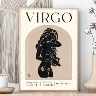 Virgo Feminine Zodiac Poster