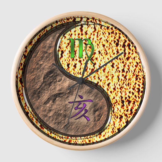 Virgo & Fire Boar Clock (Front)