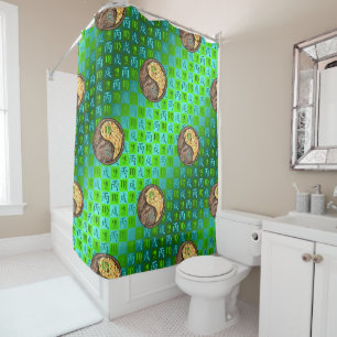 Virgo & Fire Dog Shower Curtain