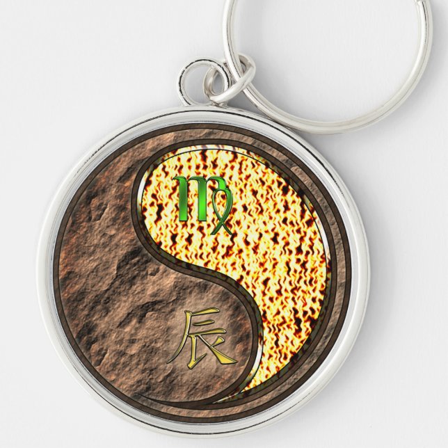 Virgo & Fire Dragon Key Ring (Front)
