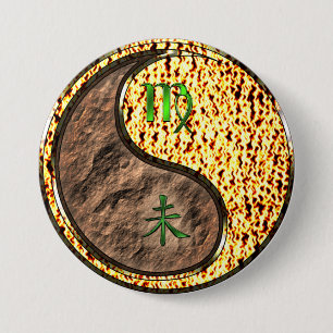 Virgo & Fire Goat 7.5 Cm Round Badge