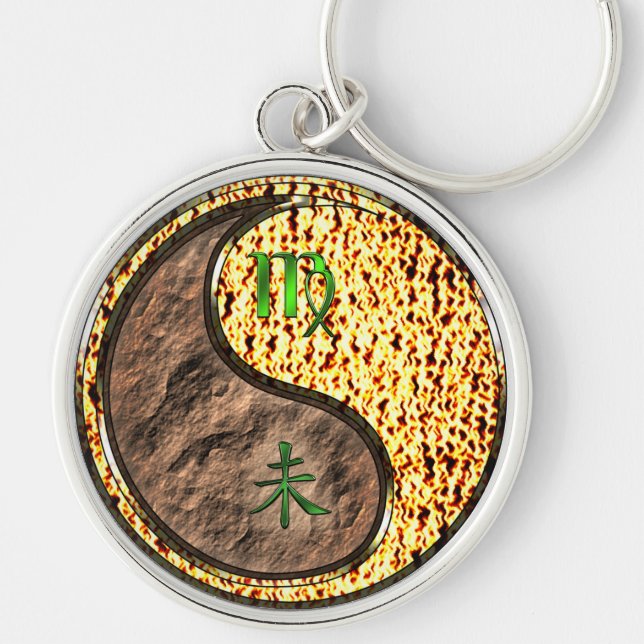 Virgo & Fire Goat Key Ring (Front)
