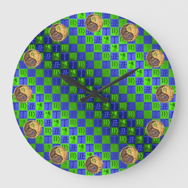 Virgo & Fire Ox Large Clock (Front)