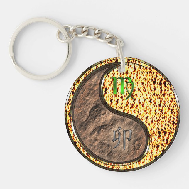 Virgo & Fire Rabbit Key Ring (Front)