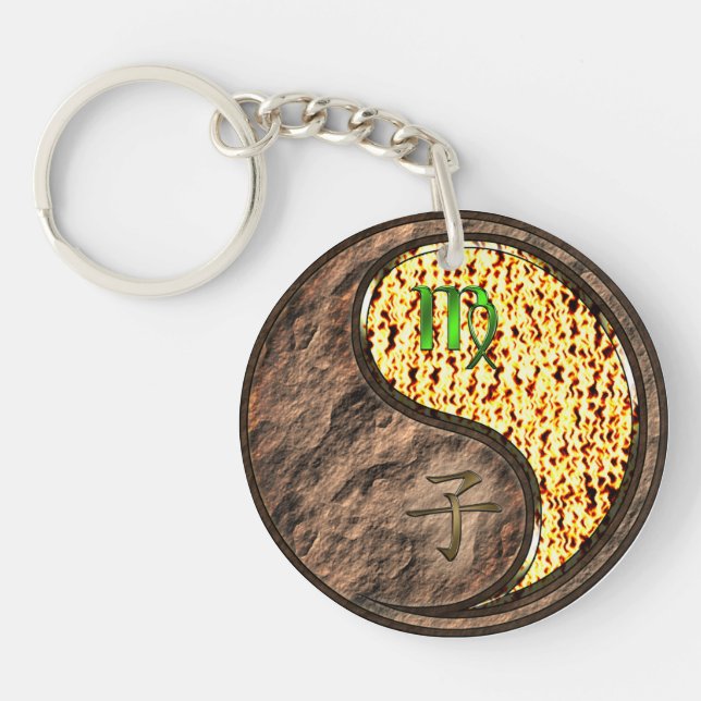 Virgo & Fire Rat Key Ring (Front)