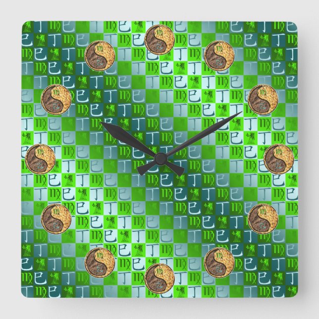 Virgo & Fire Snake Square Wall Clock (Front)