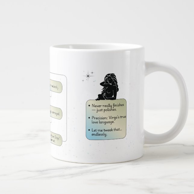 Virgo Flow Chart – Funny Astrology Zodiac Sign Large Coffee Mug (Right)