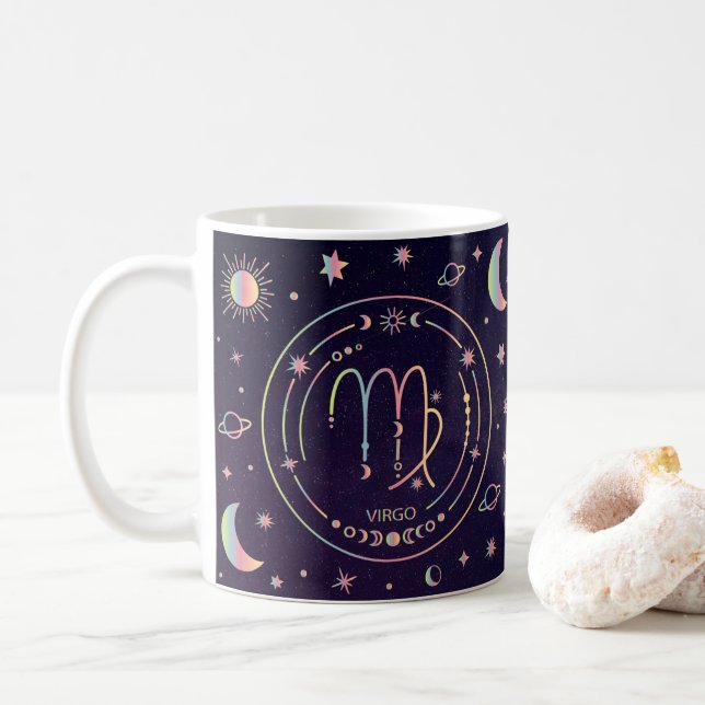 Virgo funny nutrition facts zodiac horoscope  coffee mug (With Donut)