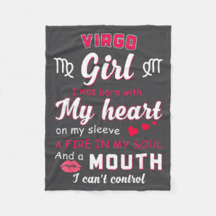 Virgo Girl Funny Quote With Zodiac Sign Birthday I Fleece Blanket