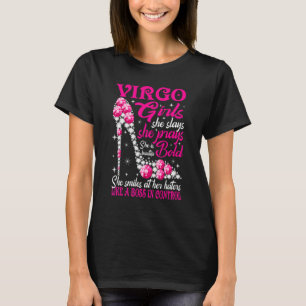 Virgo Girl Like A Boss In Control Diamond Shoes T-Shirt