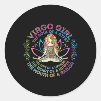 Virgo Girl The Soul Of A Gypsy Birthday Hippie Sou Classic Round Sticker