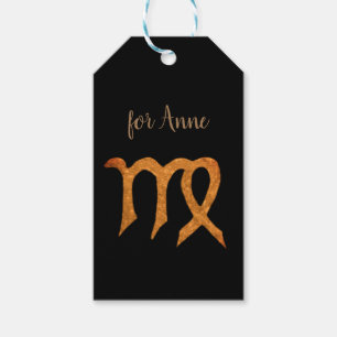Virgo Golden Custom Astrology Sign Gift Tags