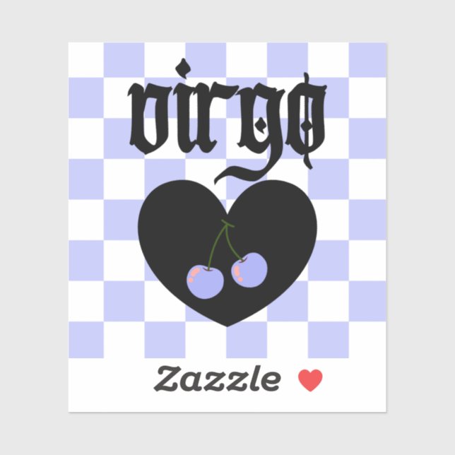 Virgo Gothic Aesthetic Chequered Cherry Art (Sheet)