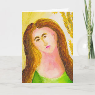 Virgo Green-Gold Zodiac Symbol Birthday Card