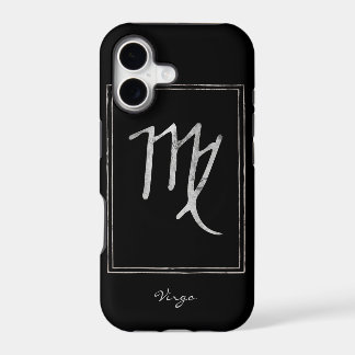 Virgo hammered silver stylised astrology zodiac