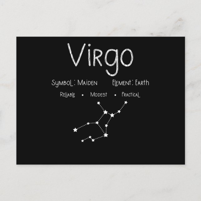 Virgo Horoscope Astrology Star Sign Birthday Gift Postcard (Front)