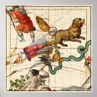 Virgo, Hydra, Crater, Bootes, Leo and Centaurus Poster