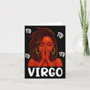 Virgo Loc'd Black Woman Pray Christian Zodiac Birt Card