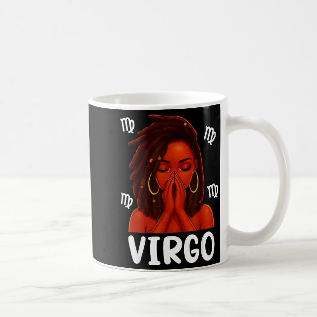 Virgo Loc'd Black Woman Pray Christian Zodiac Birt Coffee Mug (Right)