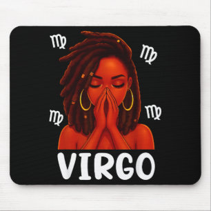 Virgo Locd Black Woman Pray Christian Zodiac Birth Mouse Pad