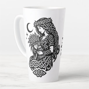 Virgo Maiden Sigil — Earthbound Zodiac Inkwork Latte Mug