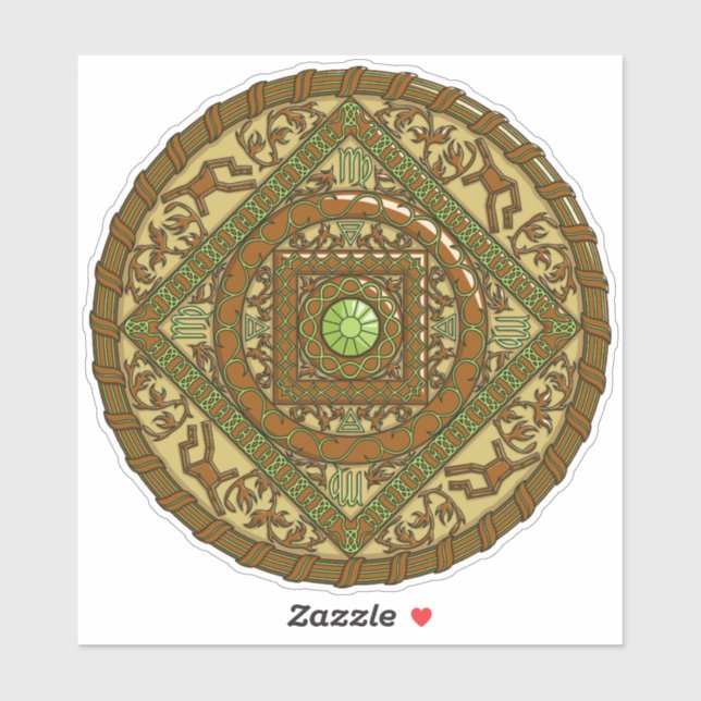 Virgo Mandala Contour Sticker (Sheet)