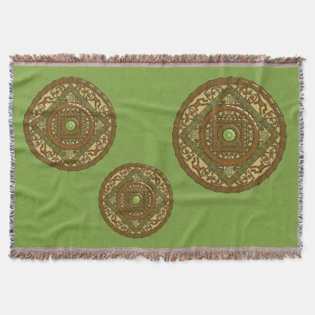 Virgo Mandala Throw Blanket (Front)