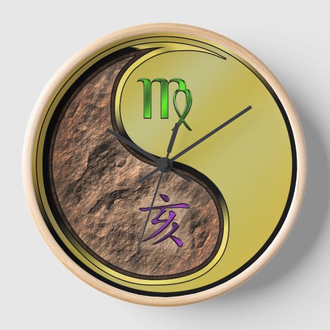 Virgo & Metal Boar Clock (Front)