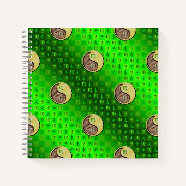 Virgo & Metal Goat Spiral Notebook (Front)