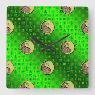 Virgo & Metal Goat Square Wall Clock