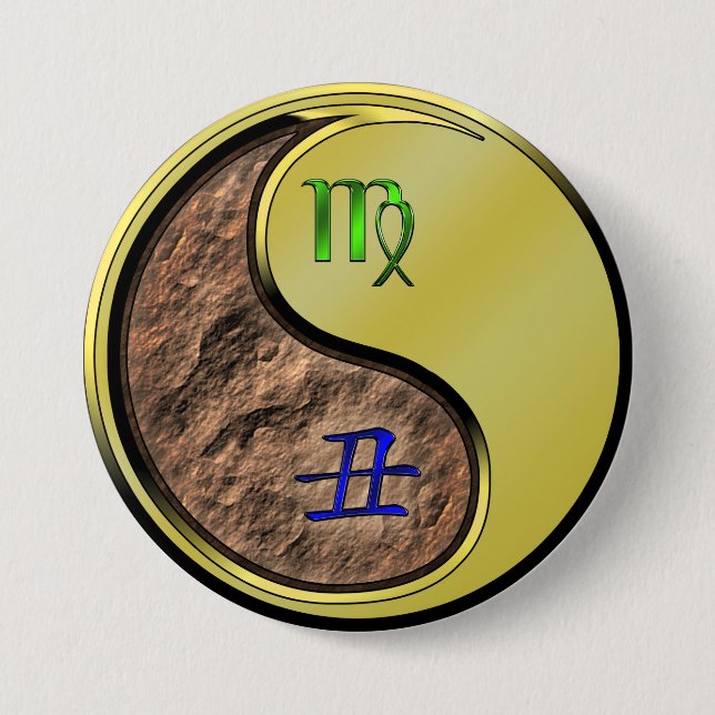 Virgo & Metal Ox 7.5 Cm Round Badge (Front)
