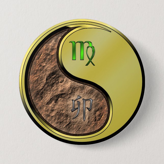 Virgo & Metal Rabbit 7.5 Cm Round Badge (Front)