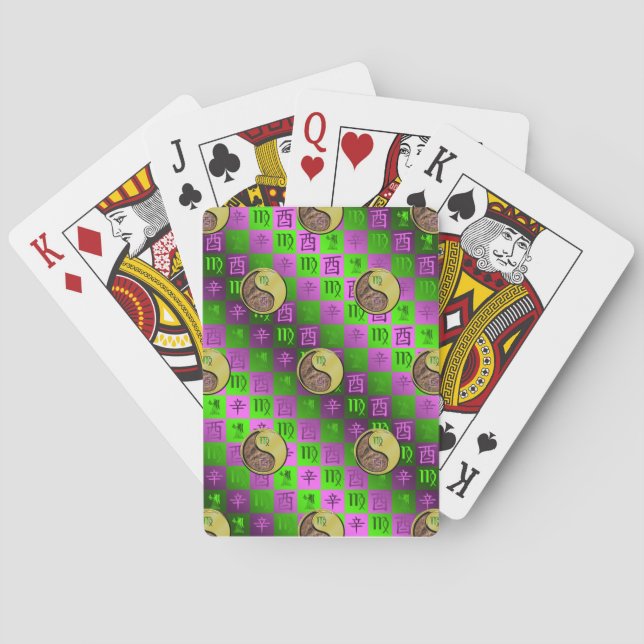 Virgo & Metal Rooster Classic Playing Cards (Back)