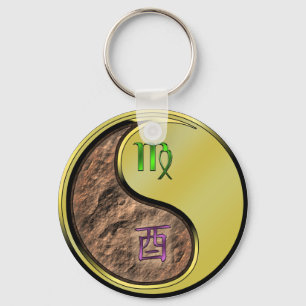 Virgo & Metal Rooster Key Ring