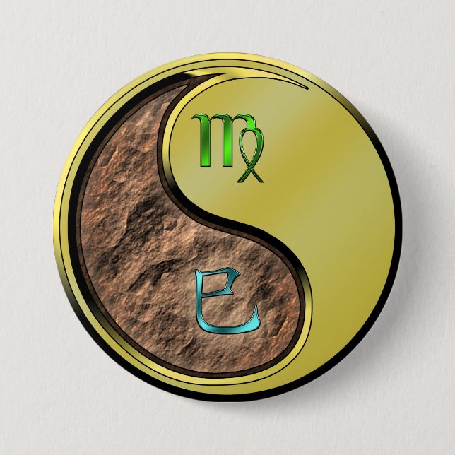 Virgo & Metal Snake 7.5 Cm Round Badge (Front)