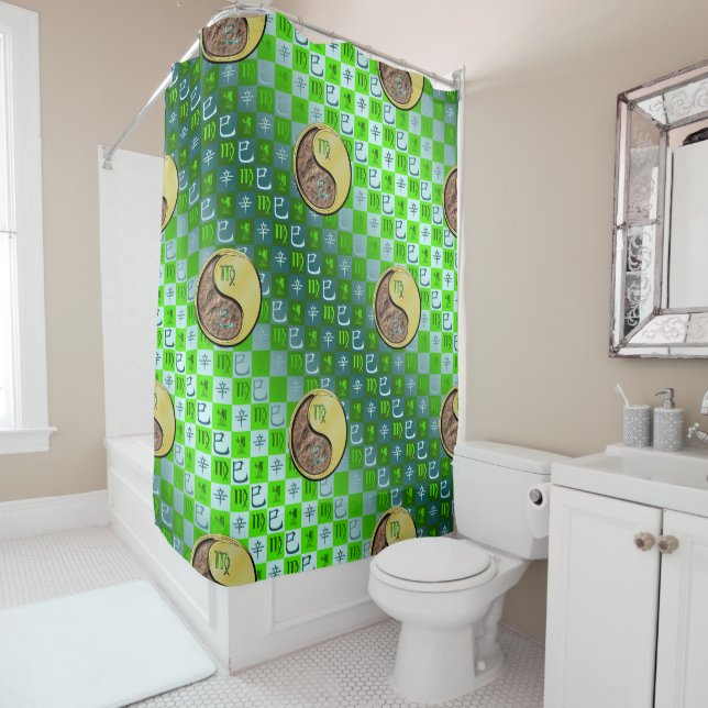 Virgo & Metal Snake Shower Curtain (In Situ)