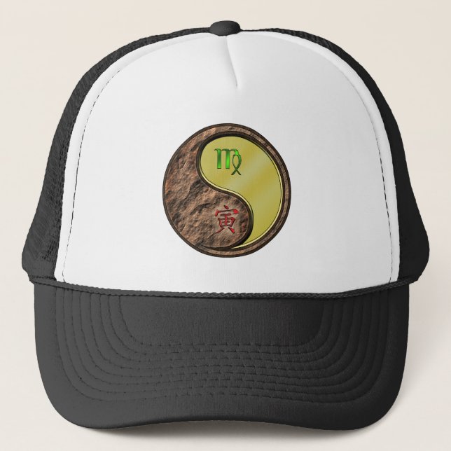 Virgo & Metal Tiger Trucker Hat (Front)