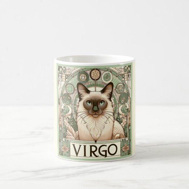 Virgo Meticulous Cat Zodiac Coffee Mug (Center)