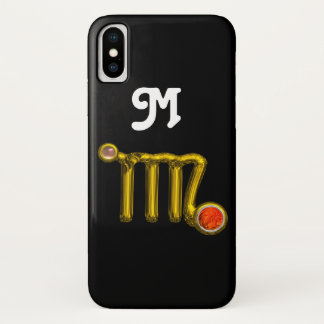 VIRGO ORANGE AGATE GOLD ZODIAC SIGN JEWEL MONOGRAM Case-Mate iPhone CASE