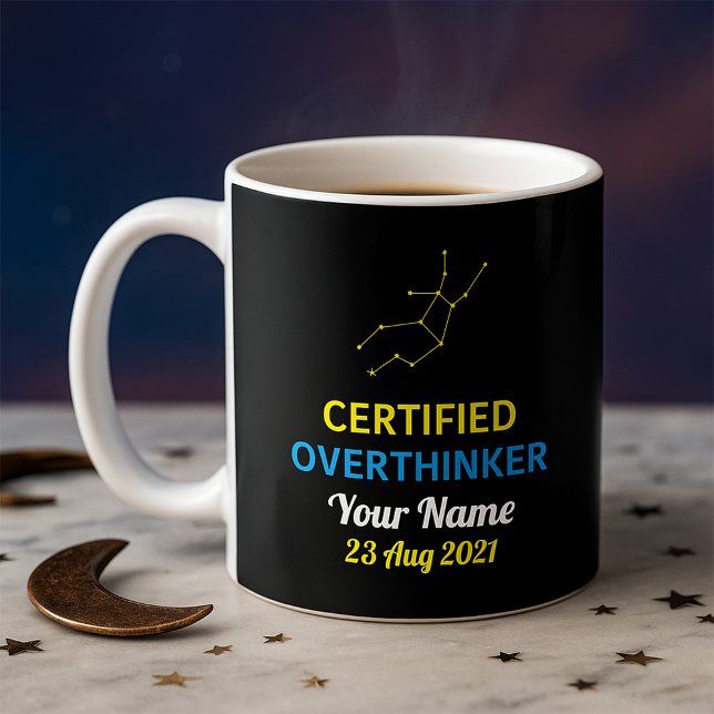 Virgo Overthinker Mug – Fueled by Coffee & Panic (Creator Uploaded)