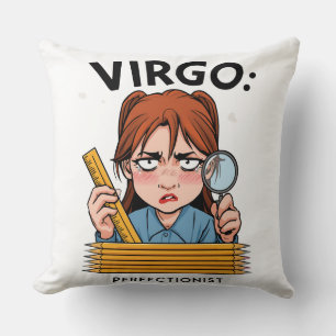 Virgo Perfectionist Measuring Pencils Funny Zodiac Cushion