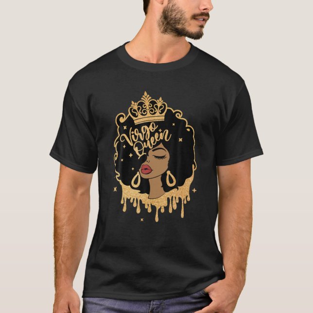 Virgo Queen | Afro Queen | African Americans T-Shirt (Front)