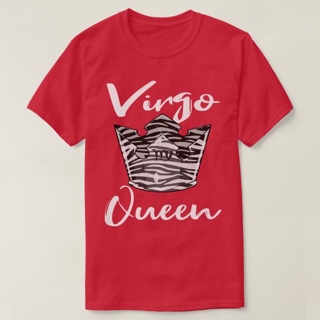 Virgo Queen Zodiac Sign With Zebra Print Pattern C T-Shirt (Design Front)